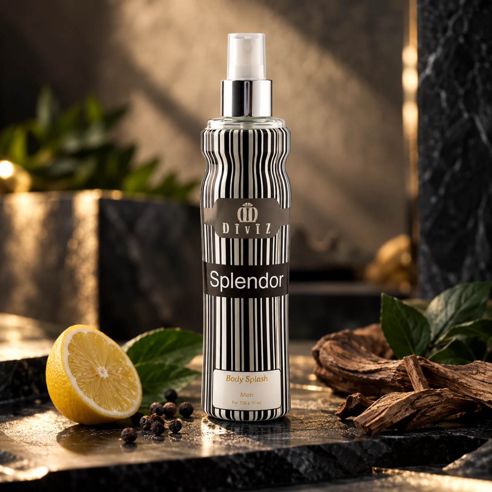 بادی اسپلش سریس اسپلندور بلک مردانه Splendor Black body splash for Men حجم 300 میل